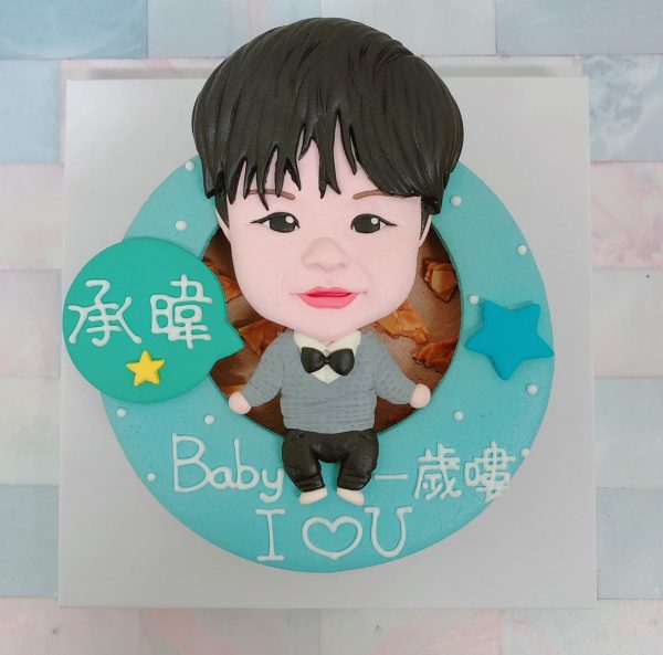 台北週歲蛋糕推薦，Ｑ版寶寶人像客製化造型蛋糕快來看～