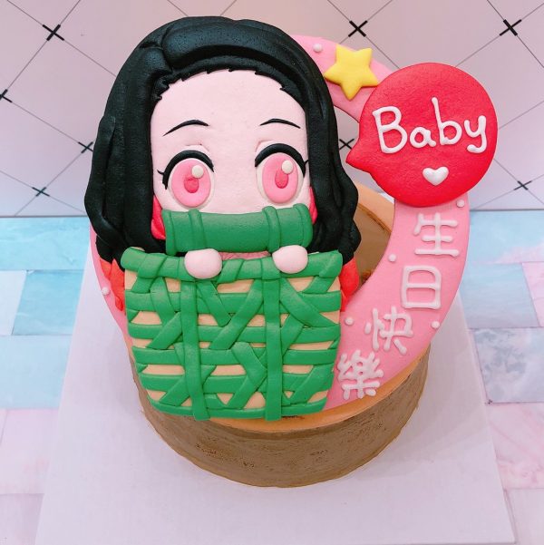 鬼滅之刃禰豆子生日蛋糕，日本最紅的動漫卡通造型客製化蛋糕