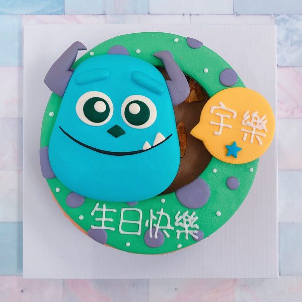 台北毛怪生日蛋糕推薦，客製化卡通怪獸電力公司毛怪造型蛋糕