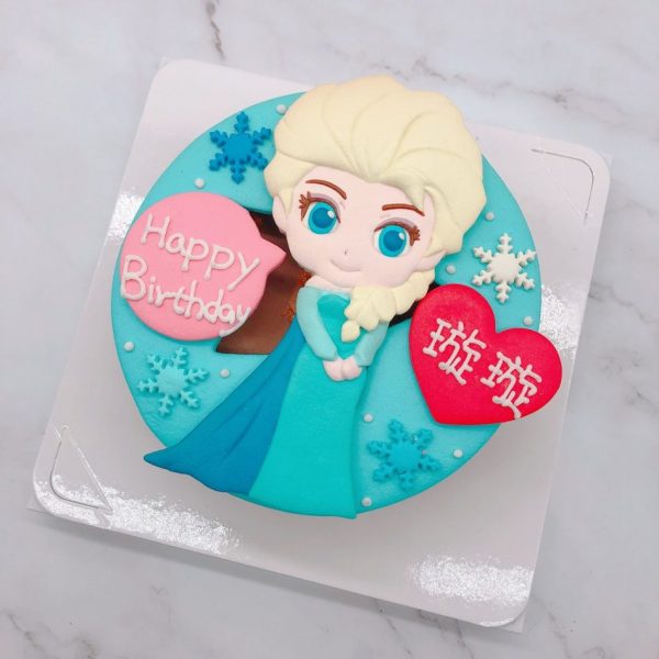 Ｑ版艾莎公主卡通造型ELSA蛋糕，台北迪士尼生日蛋糕推薦