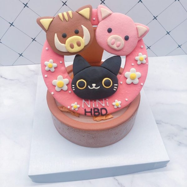 超可愛黑貓生日蛋糕，豬/牛客製化造型蛋糕宅配