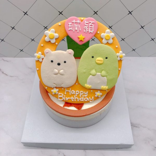 角落生物白熊生日蛋糕推薦，企鵝造型卡通蛋糕宅配