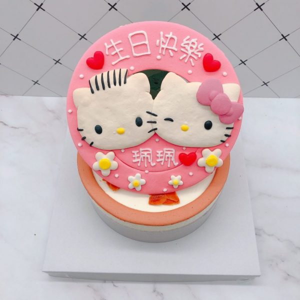 凱蒂貓造型蛋糕手工捏製，Hello Kitty生日蛋糕手作分享