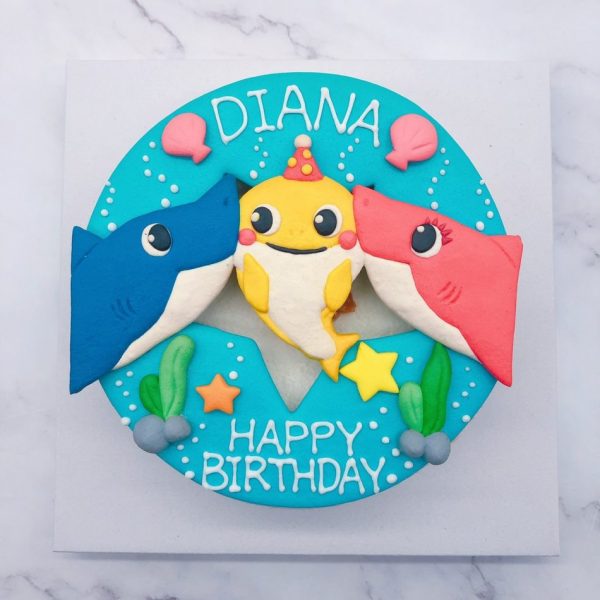 鯊魚寶寶卡通生日蛋糕宅配，BABY SHARK造型蛋糕推薦