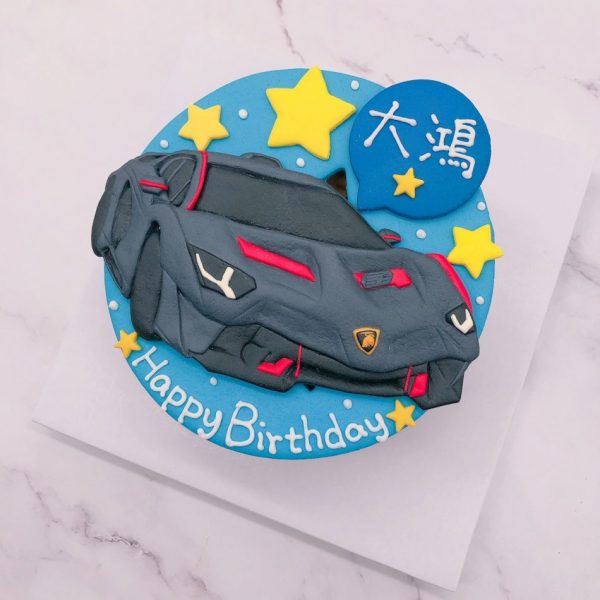 藍寶堅尼神牛車子生日蛋糕，Lamborghini汽車造型蛋糕宅配