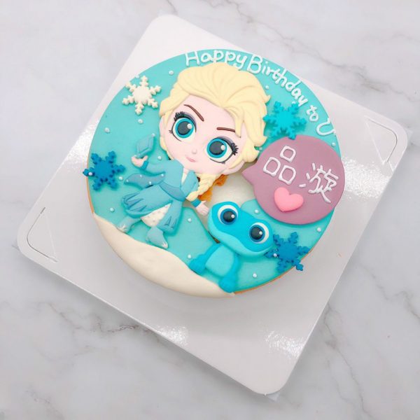 Ｑ版艾莎公主ELSA造型蛋糕，火精靈生日蛋糕推薦
