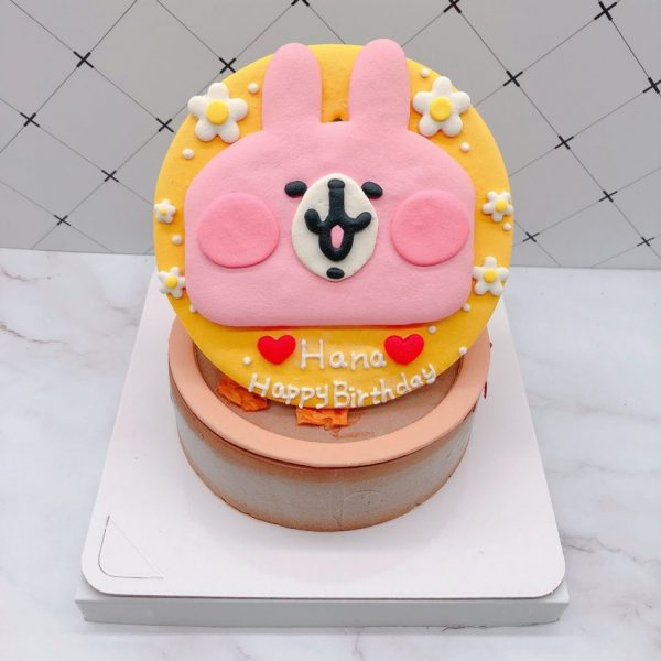 卡娜赫拉生日蛋糕，粉紅兔兔造型蛋糕作品分享