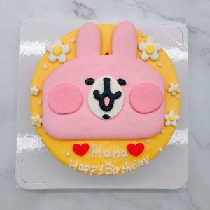 卡娜赫拉生日蛋糕，粉紅兔兔造型蛋糕作品分享