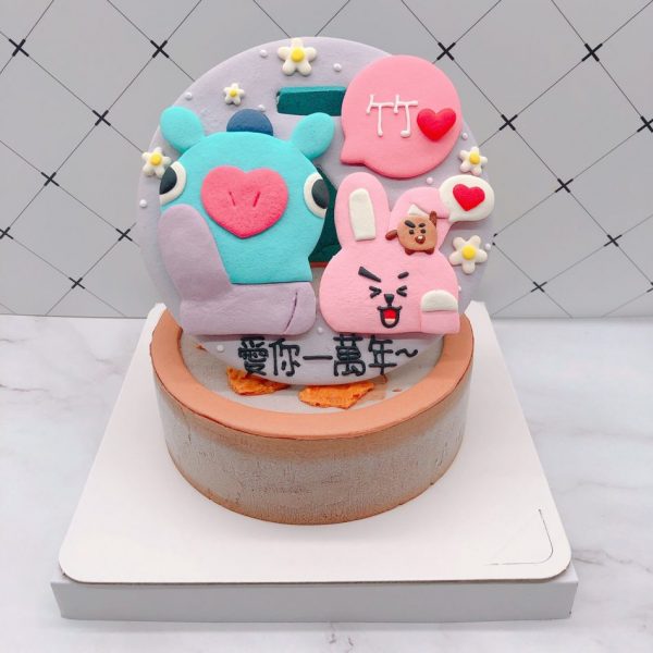 BT21COOKY生日蛋糕推薦，MANG造型蛋糕宅配
