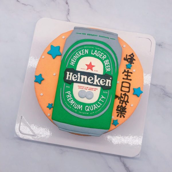 海尼根手作造型蛋糕，啤酒生日蛋糕作品分享