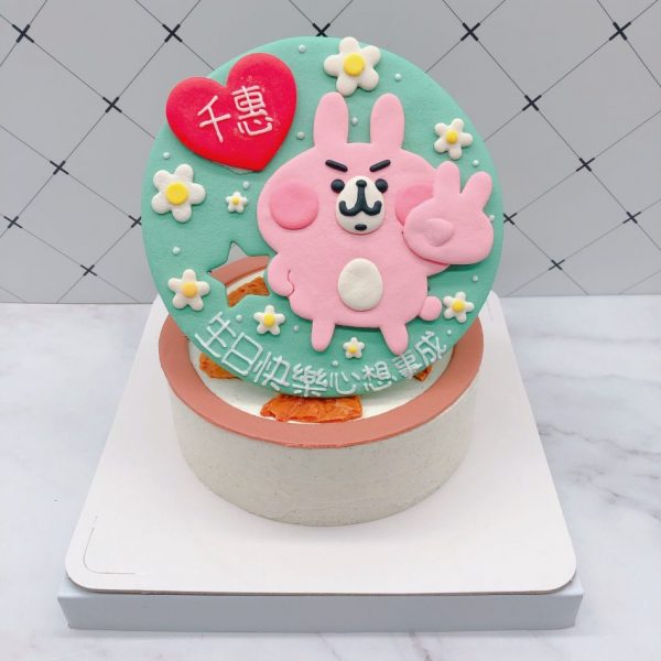 粉紅兔兔造型蛋糕作品分享，台北卡娜赫拉生日蛋糕