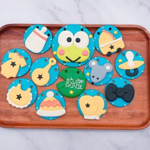 大眼蛙收涎餅乾作品分享，寶寶客製化收涎餅乾推薦