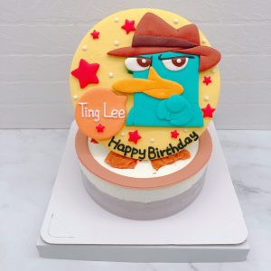 鴨嘴獸泰瑞生日蛋糕推薦，卡通造型客製化蛋糕宅配分享