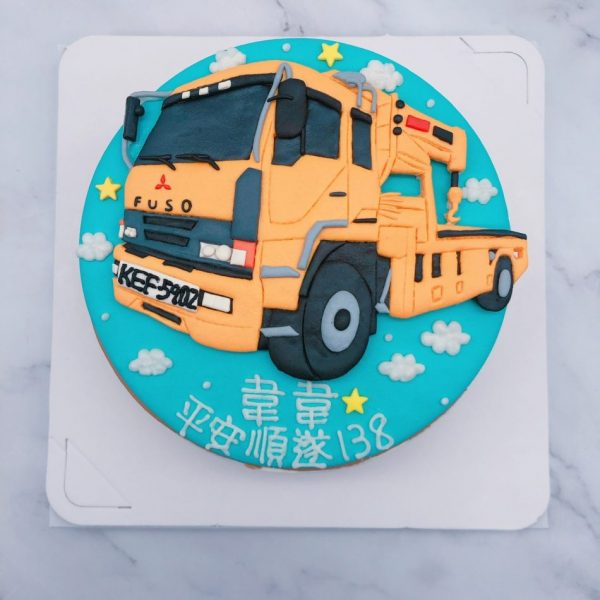 拖吊車生日蛋糕推薦，大卡車造型蛋糕作品分享