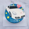 白色保時捷汽車造型蛋糕推薦，Porsche車子生日蛋糕宅配