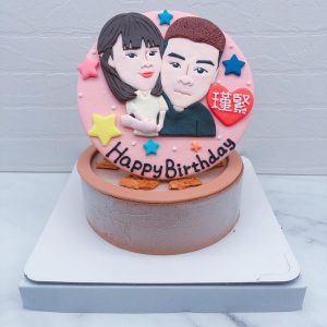 雙人Q版人像生日蛋糕推薦，情侶照片造型蛋糕宅配分享