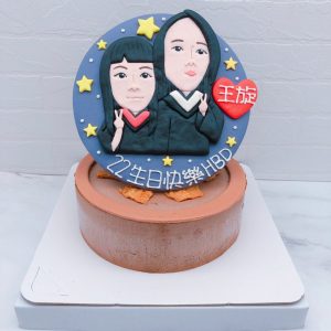雙人Q版人像生日蛋糕推薦，畢業照片造型蛋糕宅配分享