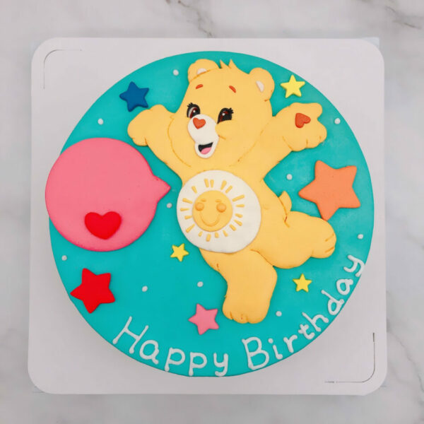 黃色愛心熊造型蛋糕推薦，CARE BEARS生日蛋糕宅配分享
