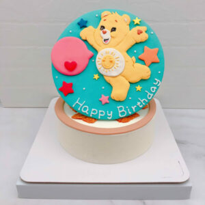 黃色愛心熊造型蛋糕推薦，CARE BEARS生日蛋糕宅配分享