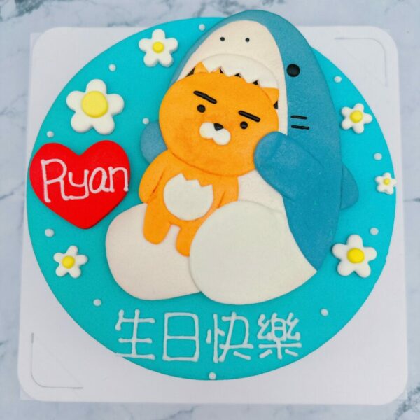 台北Ryan生日蛋糕宅配訂購，萊恩鯊魚客製化造型蛋糕推薦