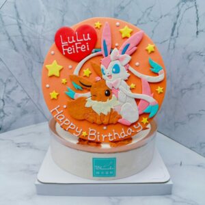 仙子伊布造型蛋糕宅配首選，寶可夢伊布客製化生日蛋糕推薦